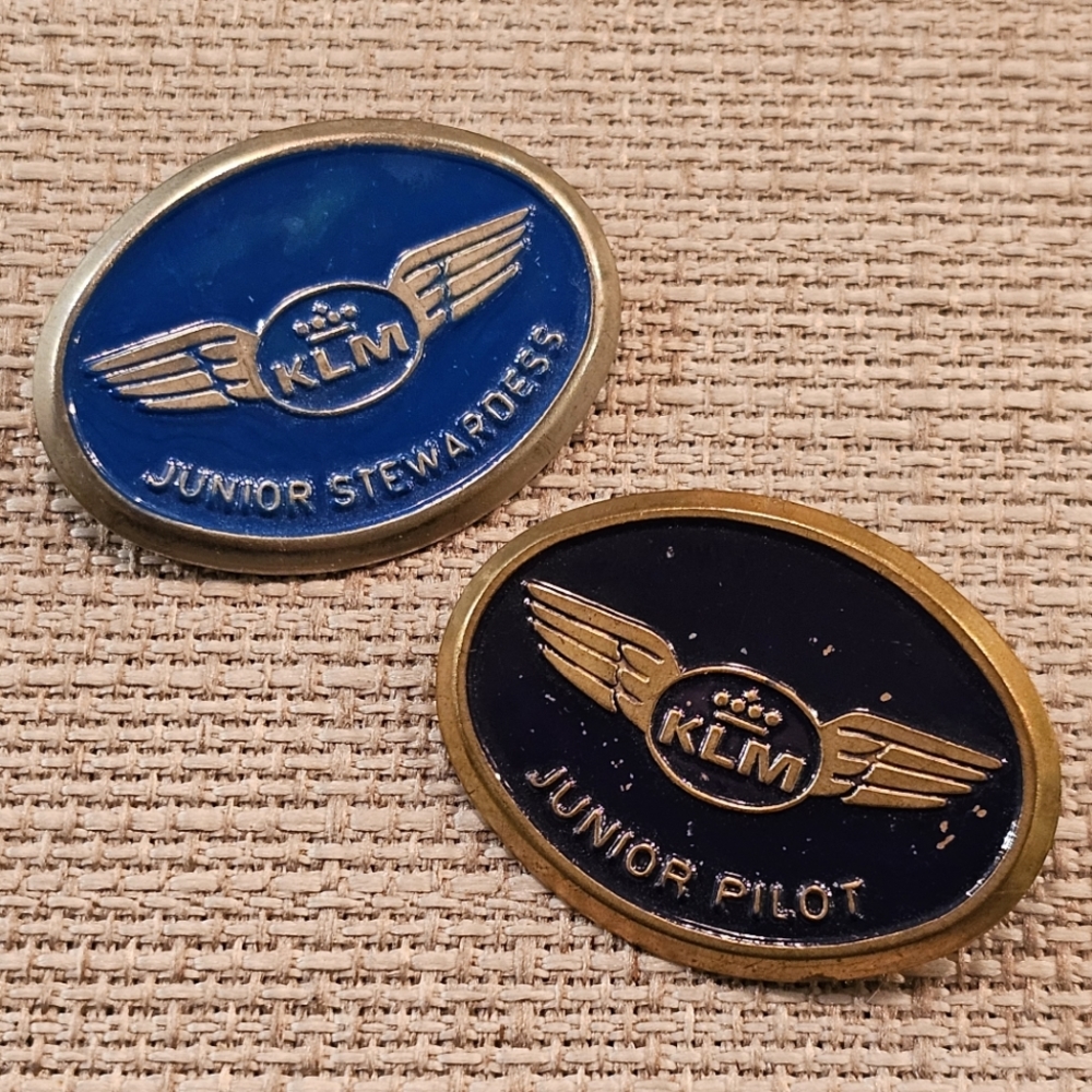 Vintage 1980s/90s KLM Royal Dutch Airlines "Junior Pilot/Junior Stewardess